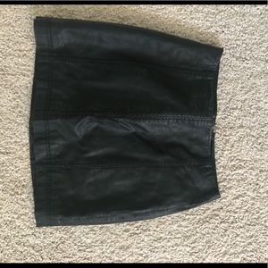 Black Leather Free People Skirt